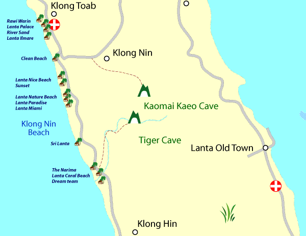 koh lanta hotel and travel map