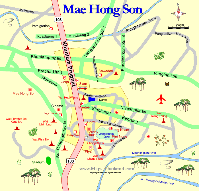 map of chiang rai, thailand travel map