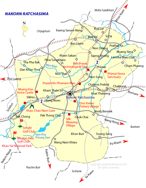 Map Of Korat Thailand Map Nakorn Ratchasima